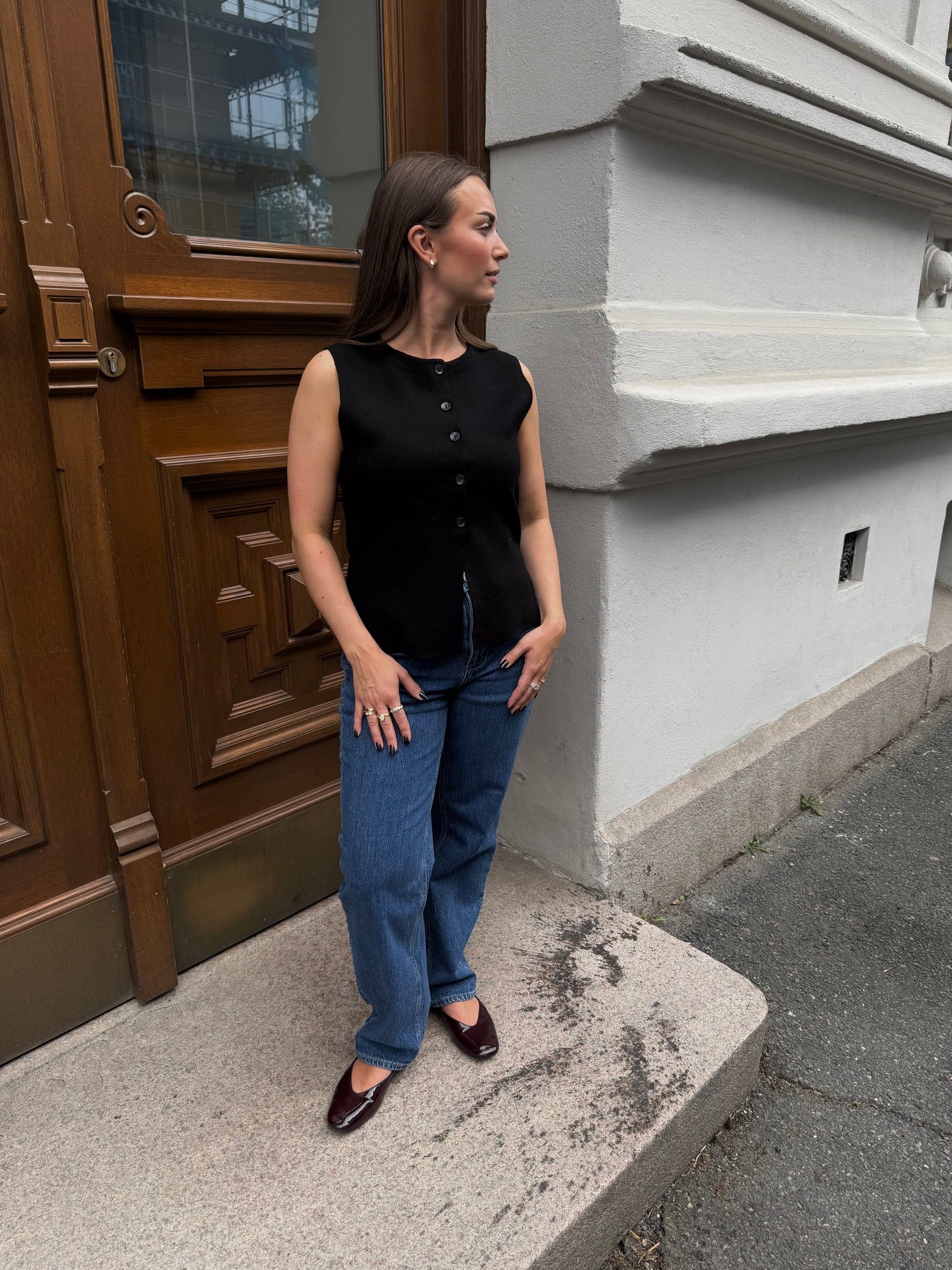 OBJREYNARD Knit Waistcoat - Black